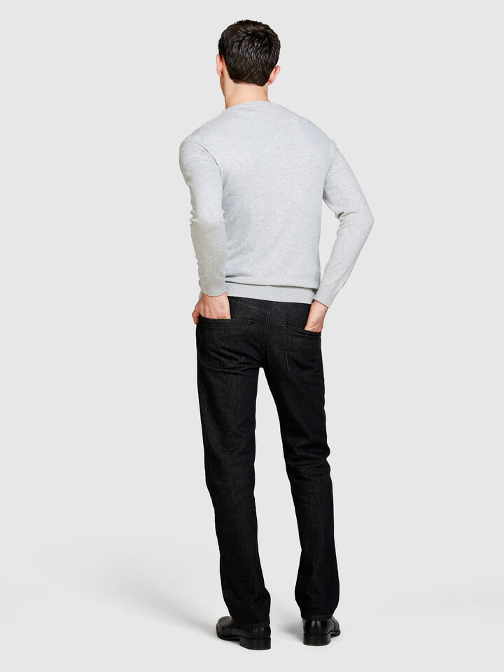 Slim fit sweater - men's crew neck sweaters - Light Gray | Sisley image number 3